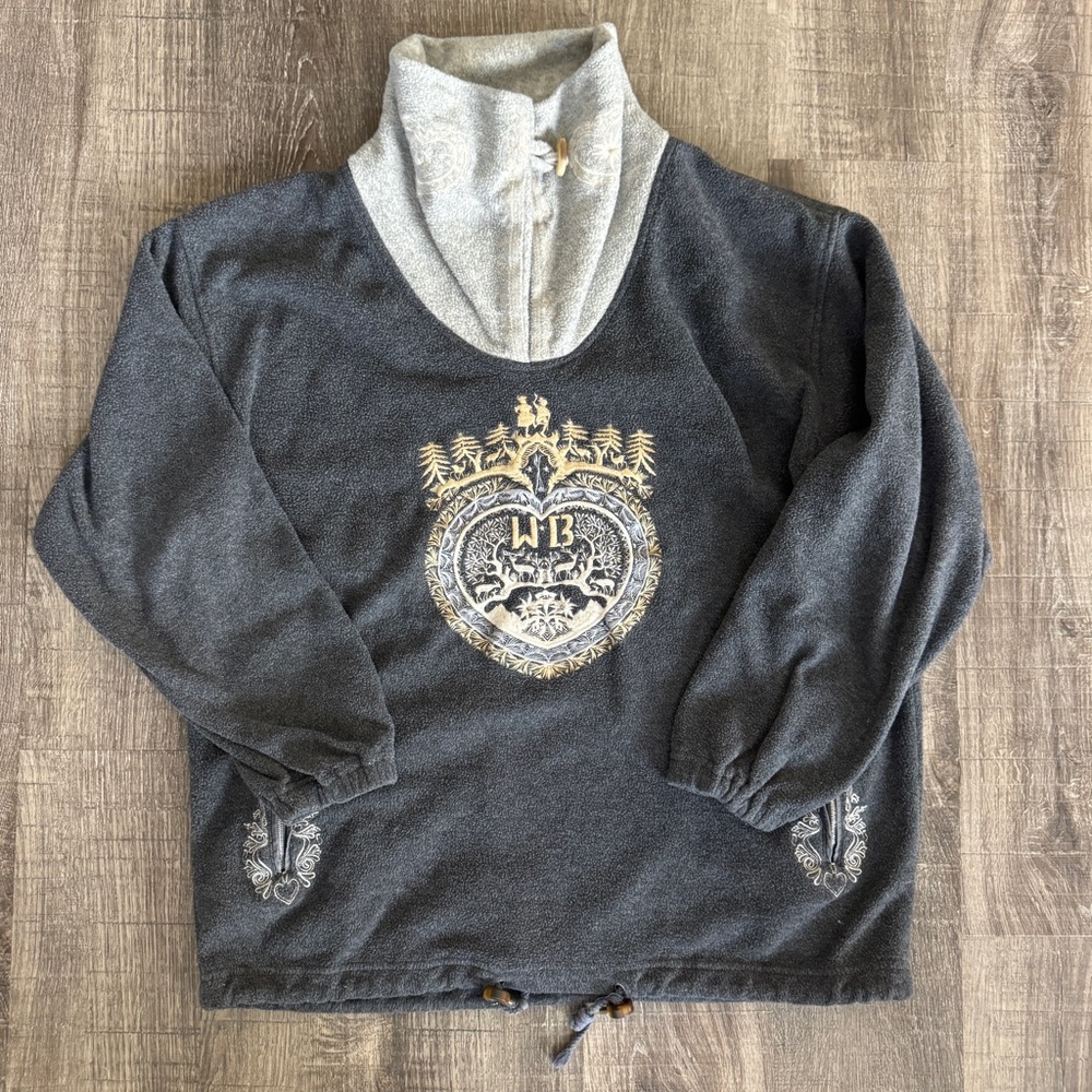 Vintage Bogner Embroidered Fleece Pullover